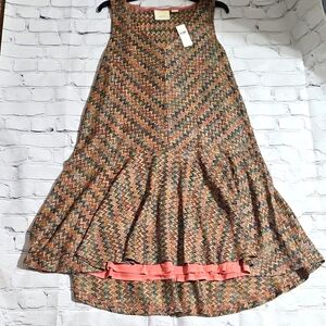 Maeve Anthropologie Chevron Patterned Dress w Slip Dress Underneath! NEW! w Tags